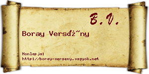 Boray Versény névjegykártya
